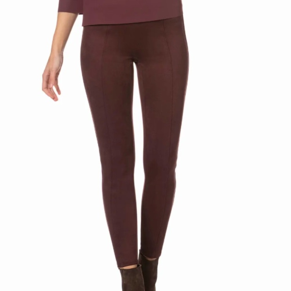 Spanx dark Terracotta faux suede leggings